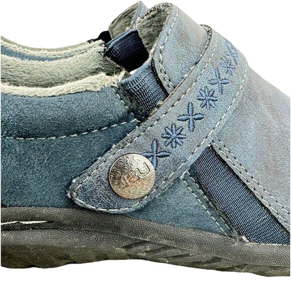 Jambu Moccasin Shoes W 7 Blue Blakely Encore Adjustable Memory Foam Plush Lined - Picture 12 of 14